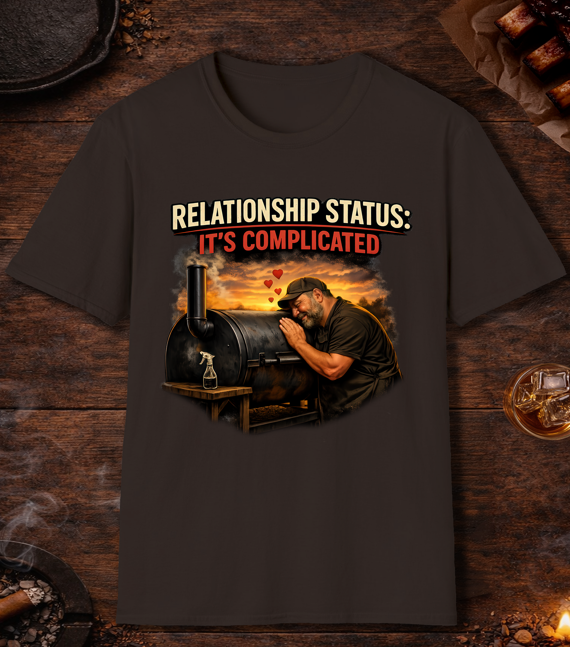 Relationship Status Complicated T-Shirt - Dark Chocolate