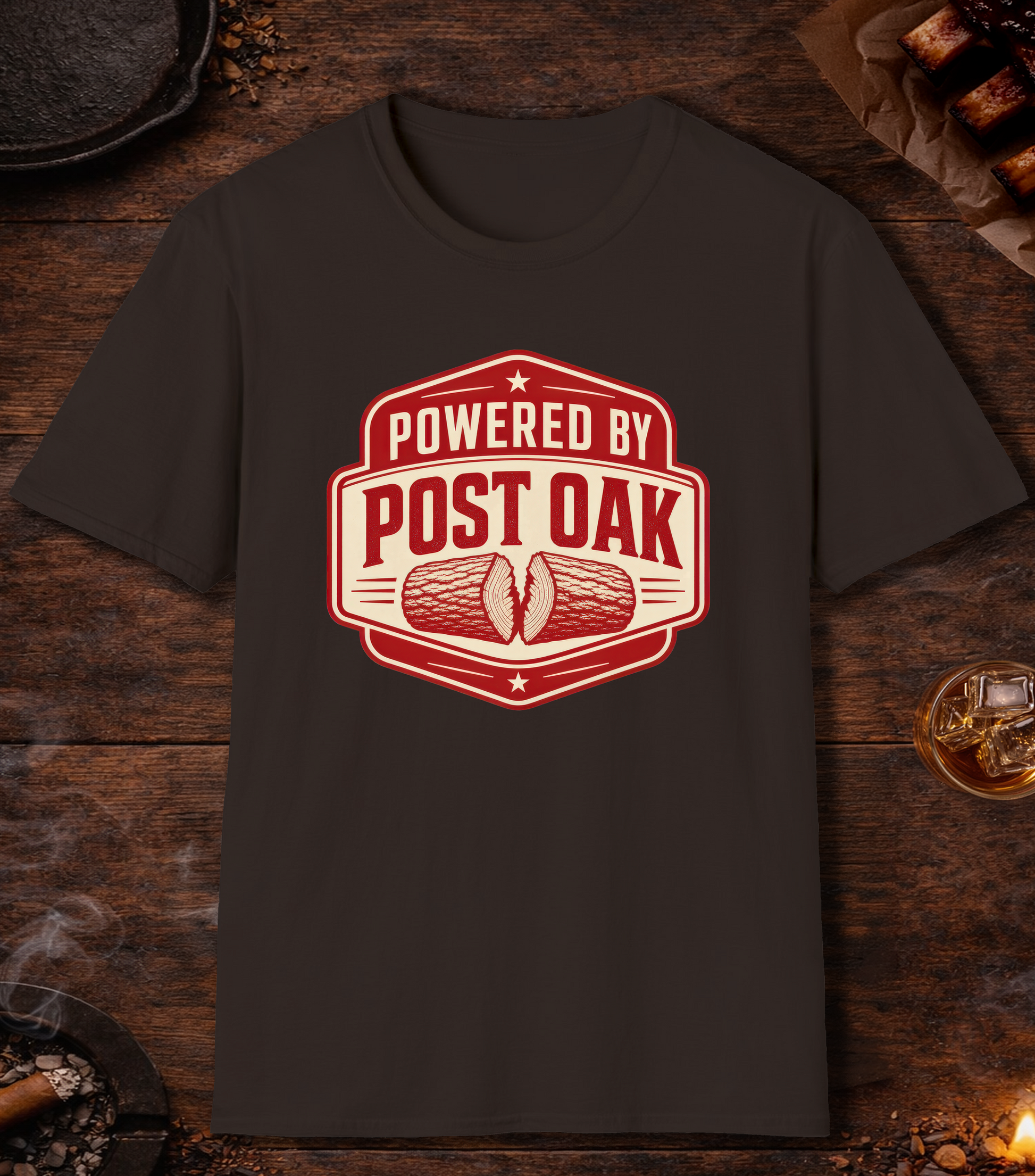 Powered by Post Oak T-Shirt - Dark Chocolate