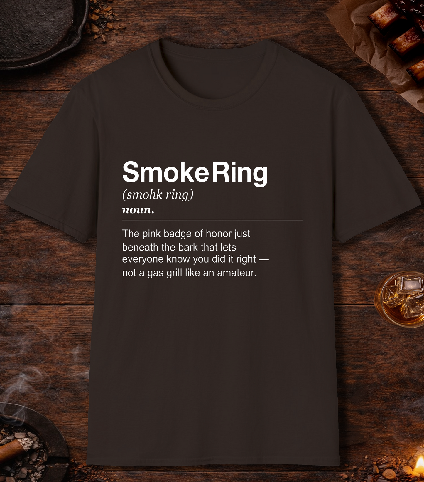 Smoke Ring Definition T-Shirt - Dark Chocolate