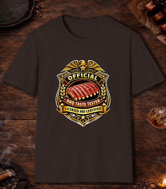 Official BBQ Taste Tester T-Shirt - Dark Chocolate
