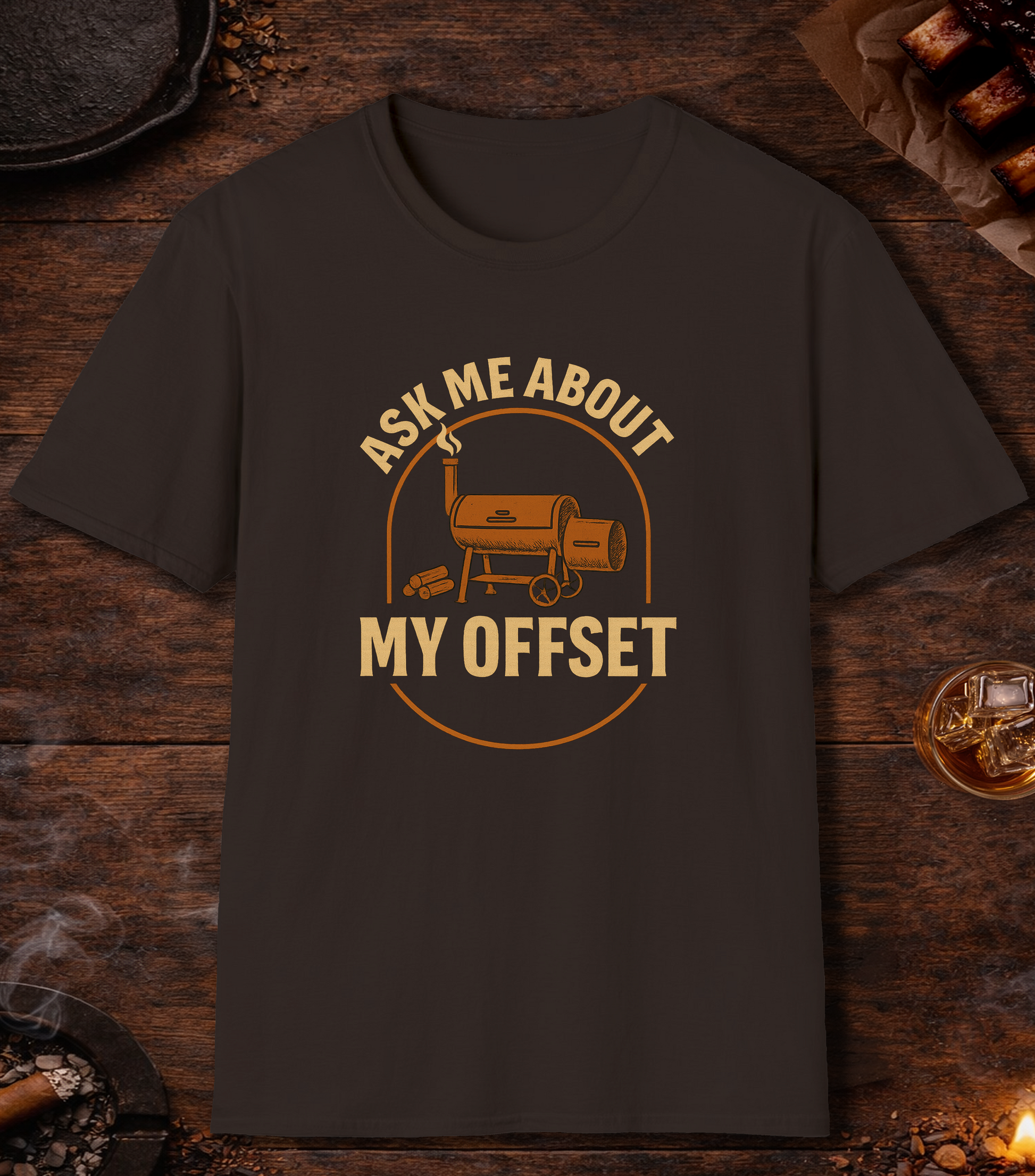 Ask Me About My Offset T-Shirt - Dark Chocolate