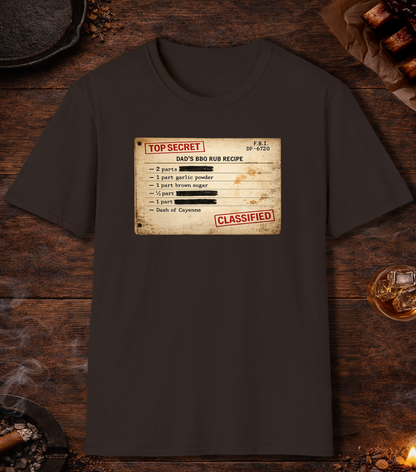 Dads BBQ Rub Recipe T-Shirt - Dark Chocolate