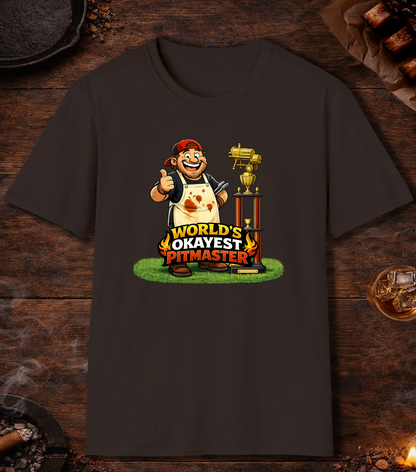 Worlds Okayest Pitmaster T-Shirt - Dark Chocolate