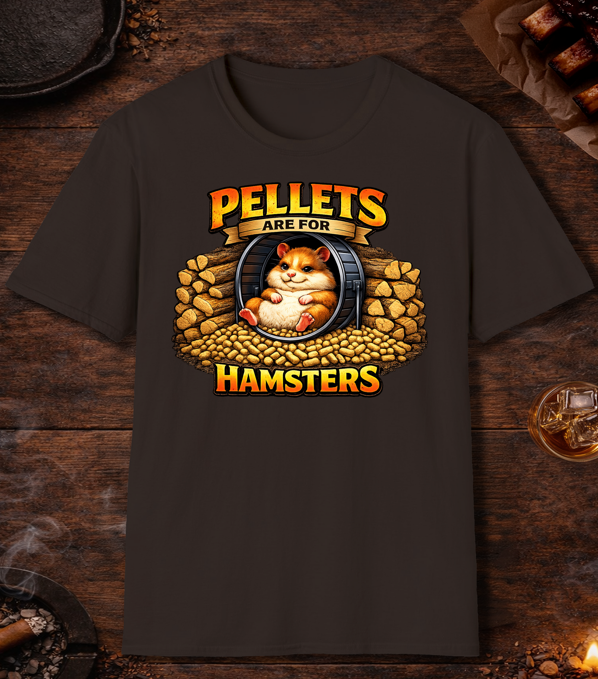 Pellets Are For Hamsters T-Shirt - Dark Chocolate