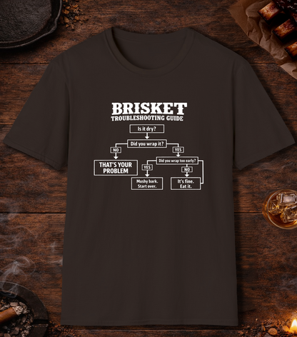 Brisket Troubleshooting Chart T-Shirt - Dark Chocolate