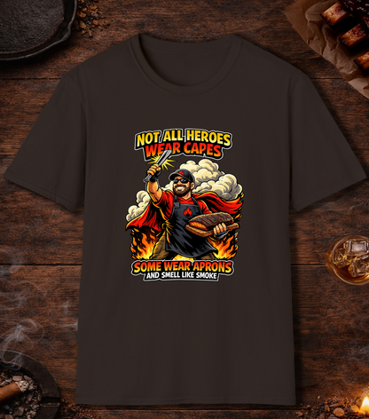 Not All Heroes Wear Capes T-Shirt - Dark Chocolate