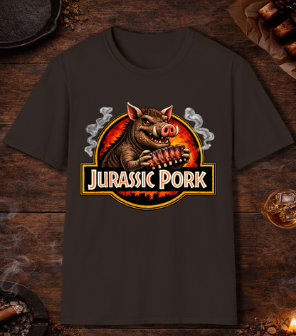 Jurassic Pork Parody T-Shirt - Dark Chocolate