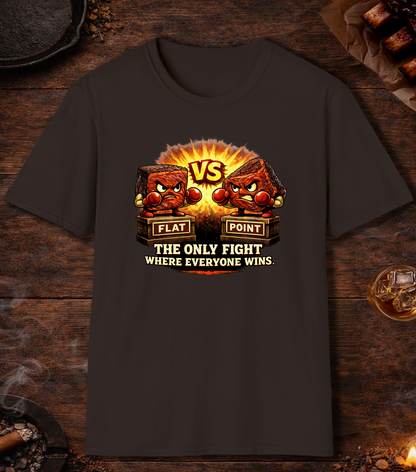 Flat Vs Point Fight T-Shirt - Dark Chocolate