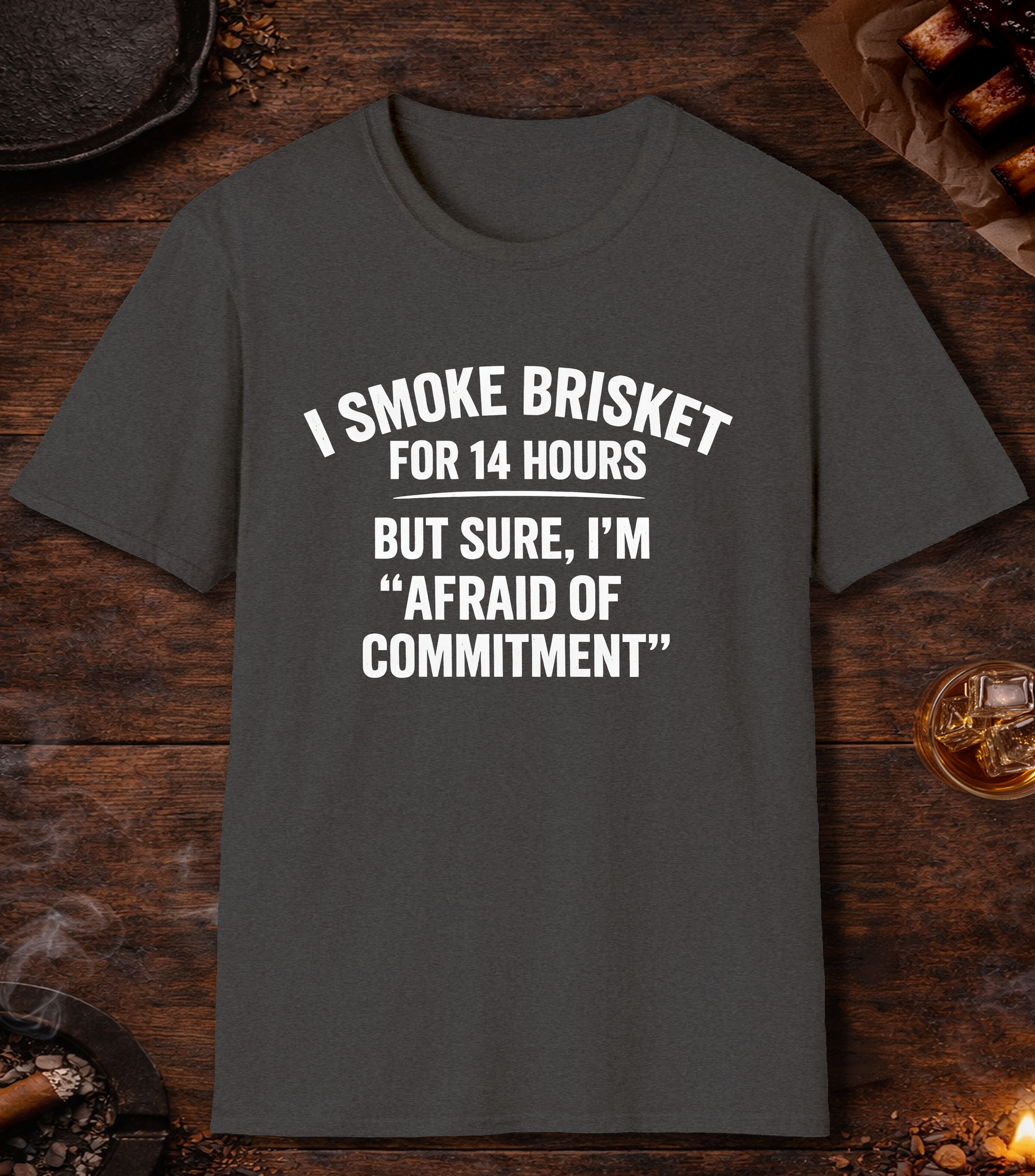 14 Hours Afraid Of Commitment T-Shirt - Dark Heather