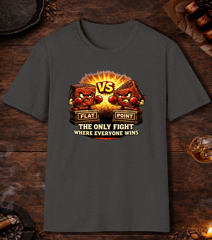 Flat Vs Point Fight T-Shirt - Dark Heather