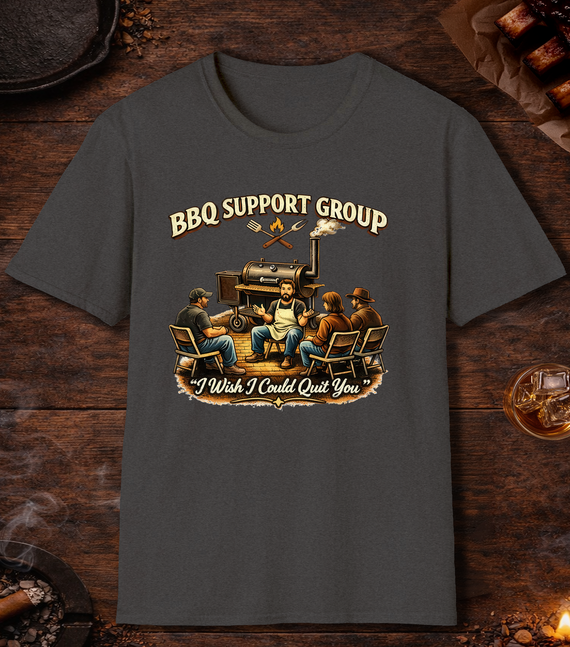 BBQ Support Group T-Shirt - Dark Heather
