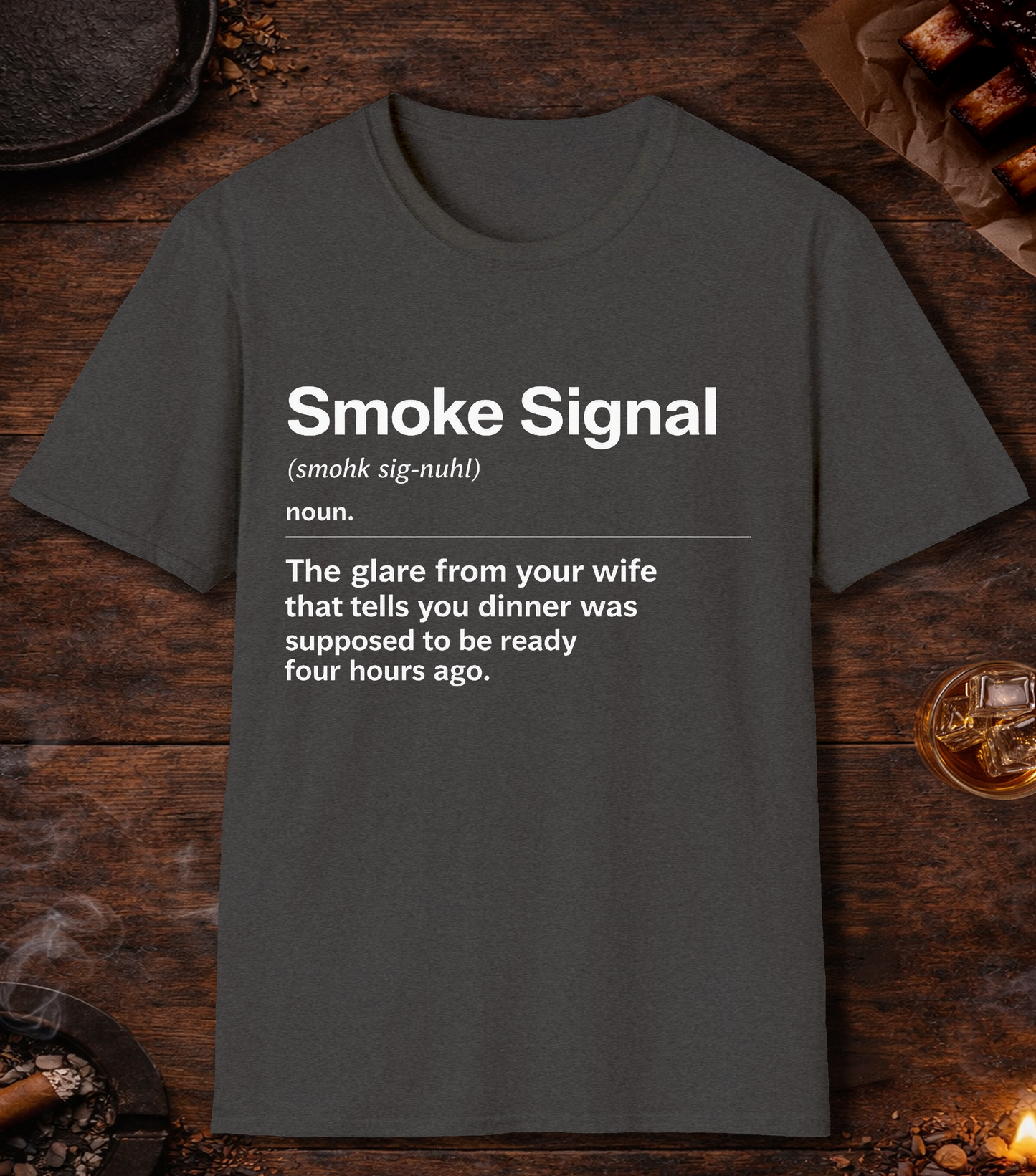 Smoke Signal Definition T-Shirt - Dark Heather