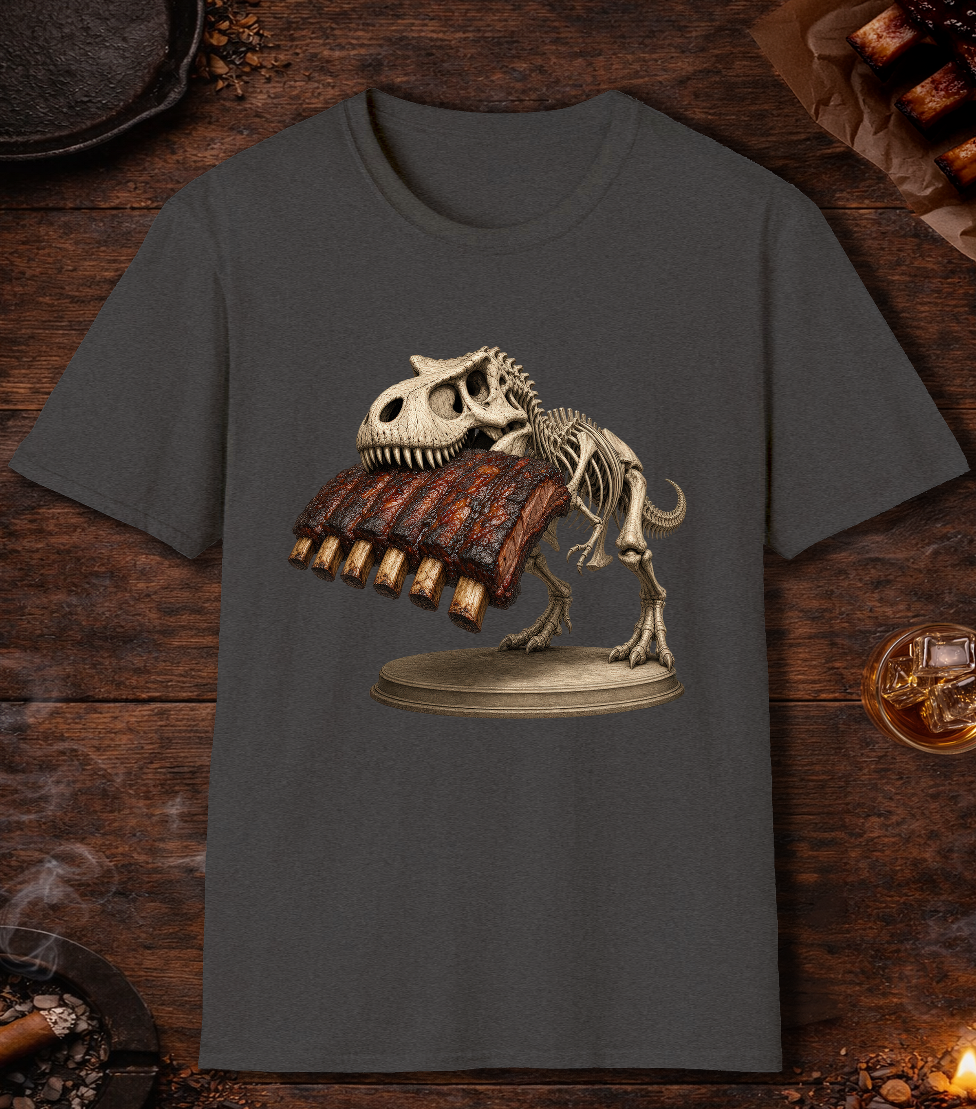 Dino Ribs T-Shirt - Dark Heather