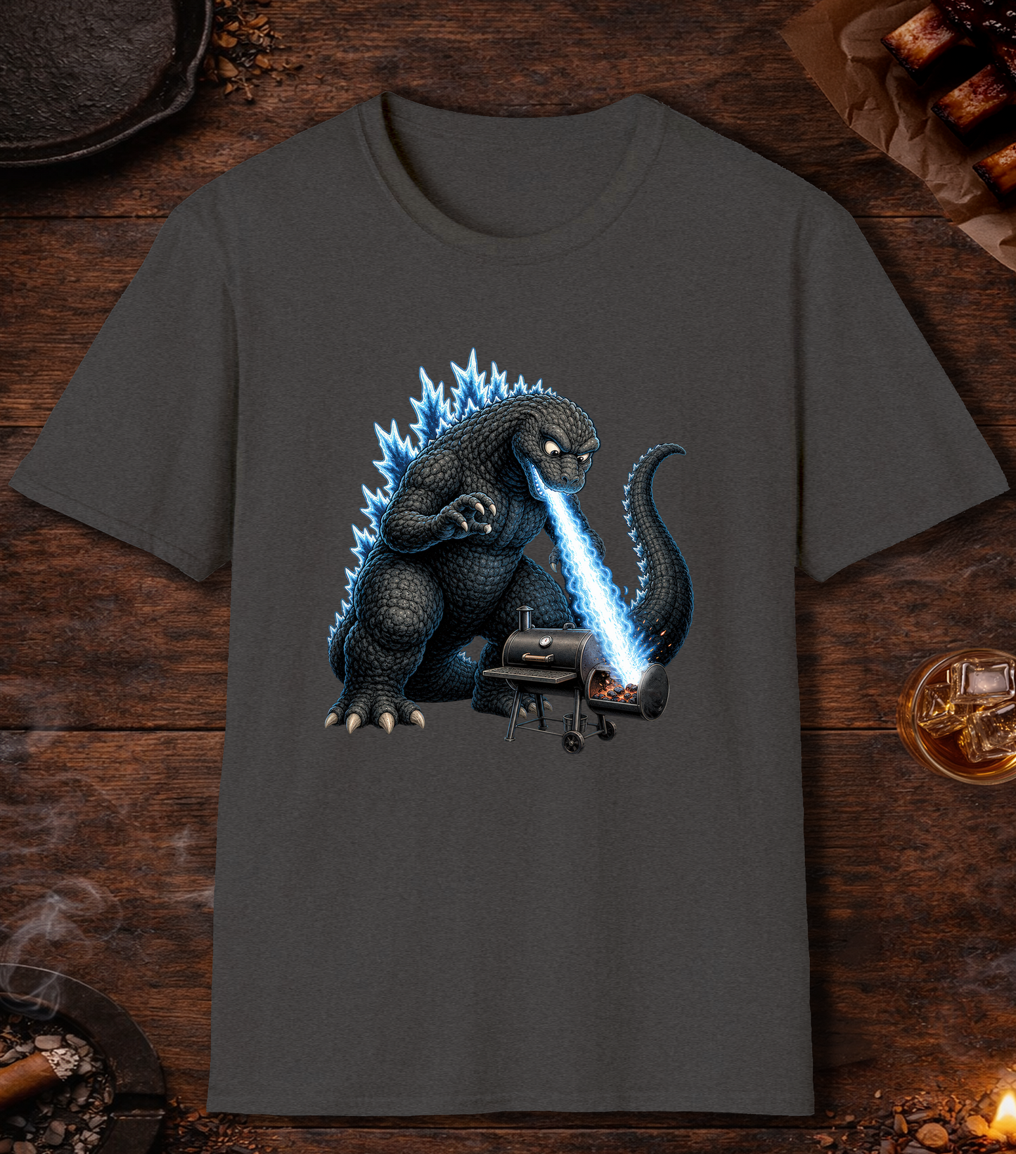 Dino Breath Fire Starter T-Shirt - Dark Heather