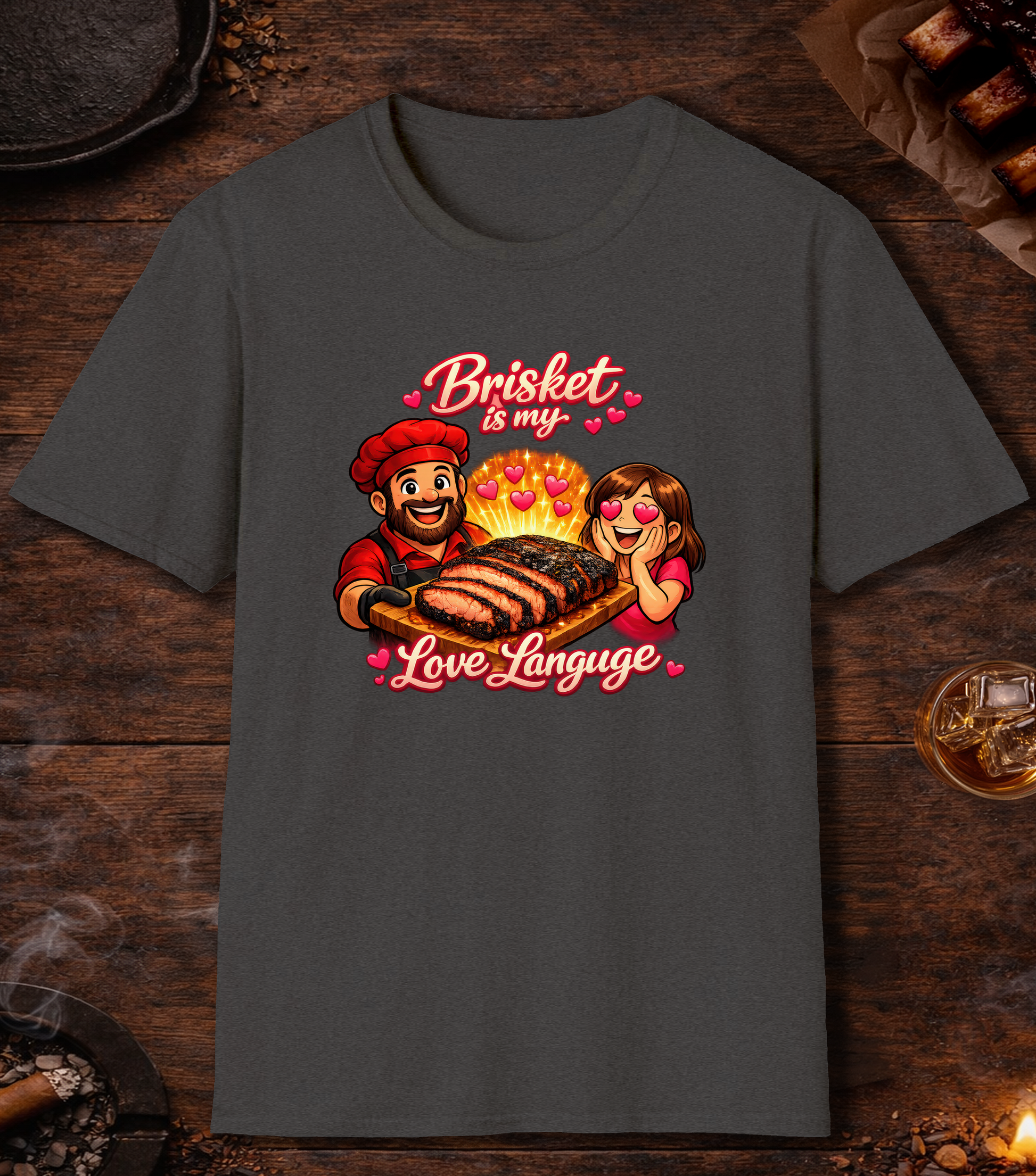 Brisket Is My Love Language T-Shirt - Dark Heather