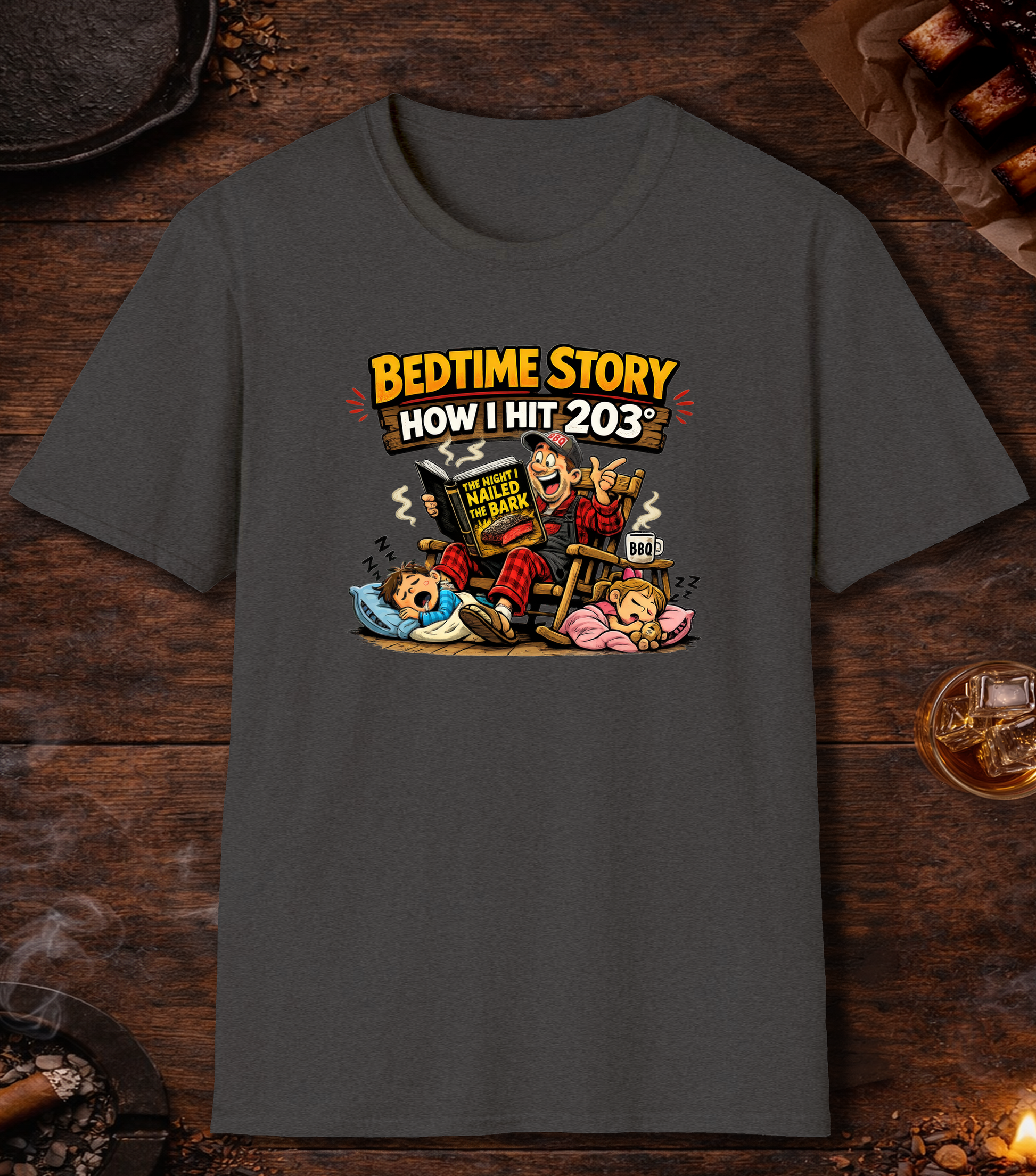 Brisket Bedtime Story T-Shirt - Dark Heather