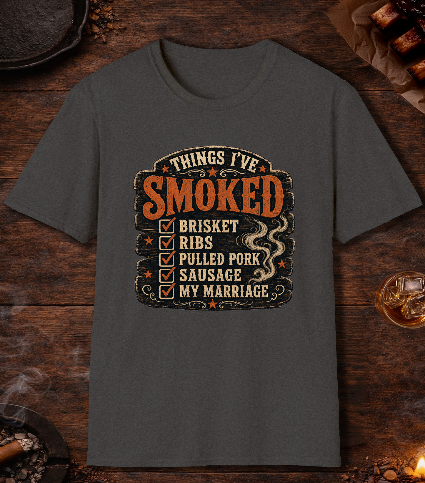 Things Ive Smoked Marriage T-Shirt - Dark Heather