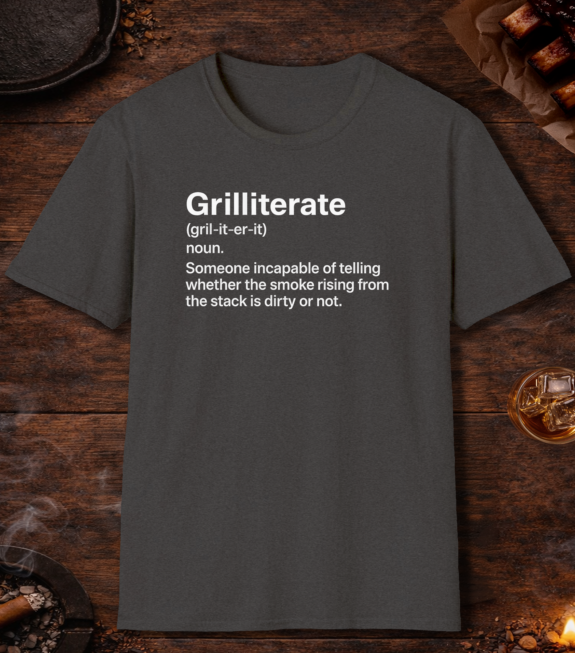 Grilliterate Definition T-Shirt - Dark Heather