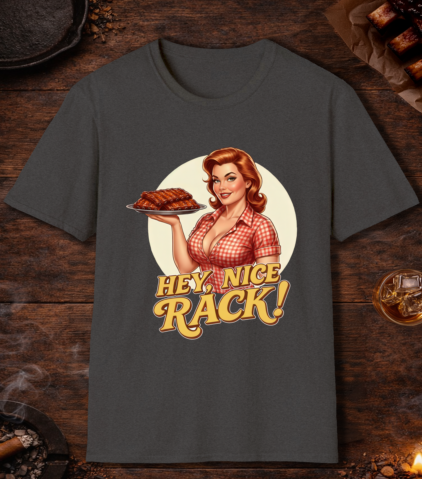 Hey Nice Rack T-Shirt - Dark Heather