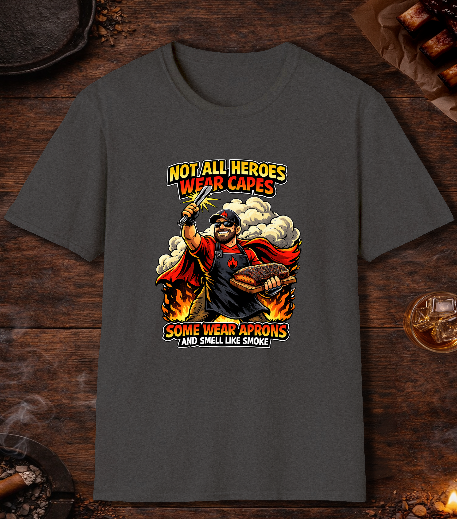 Not All Heroes Wear Capes T-Shirt - Dark Heather