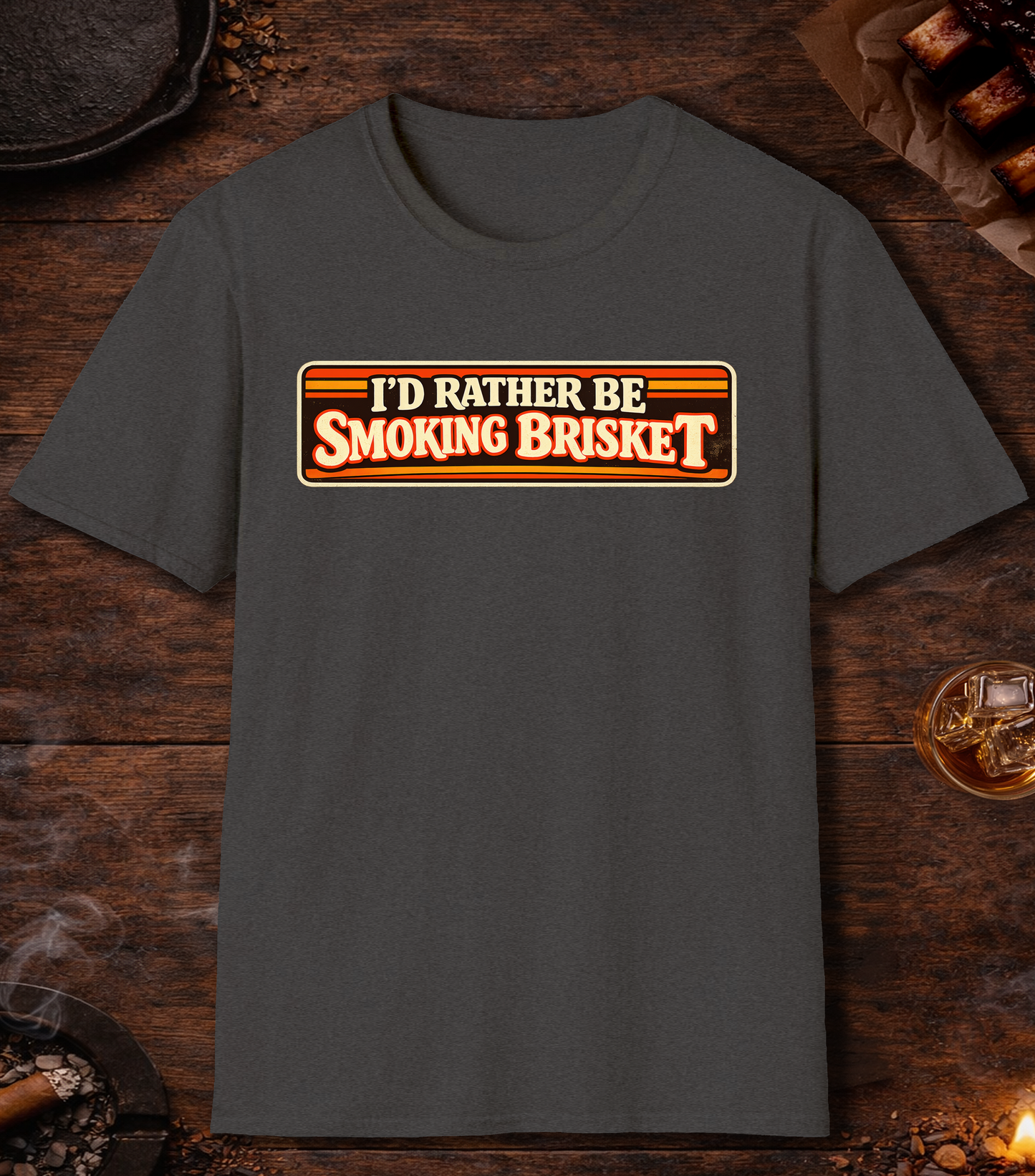 Rather Be Smoking Brisket T-Shirt - Dark Heather