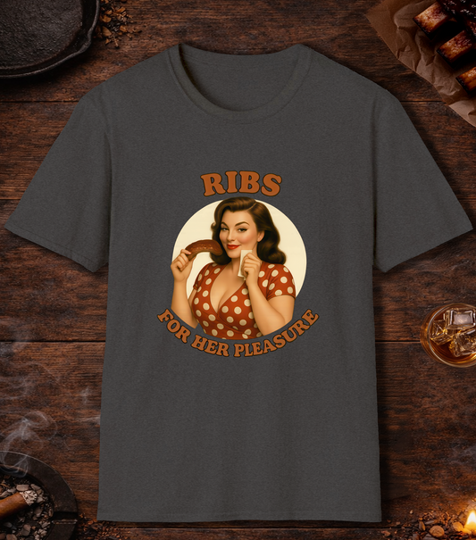 Ribs For Her Pleasure T-Shirt - Dark Heather