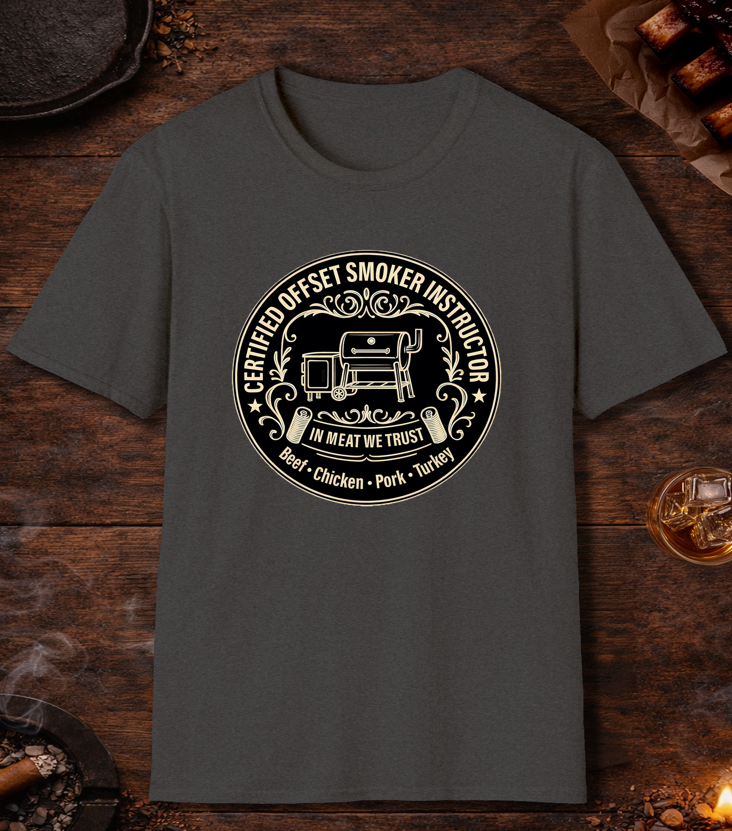 Certified Offset Smoker Instructor T-Shirt - Dark Heather