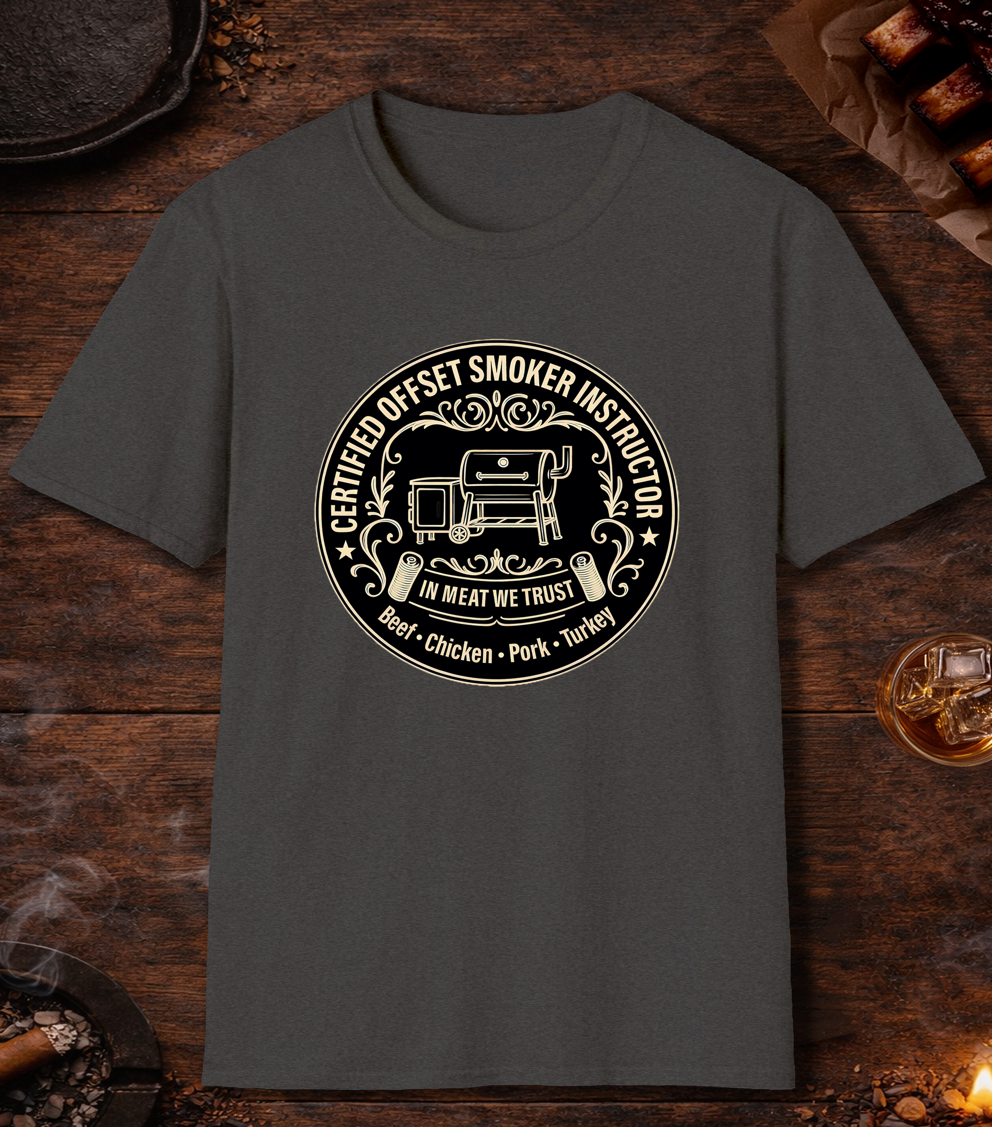 Certified Offset Smoker Instructor T-Shirt - Dark Heather