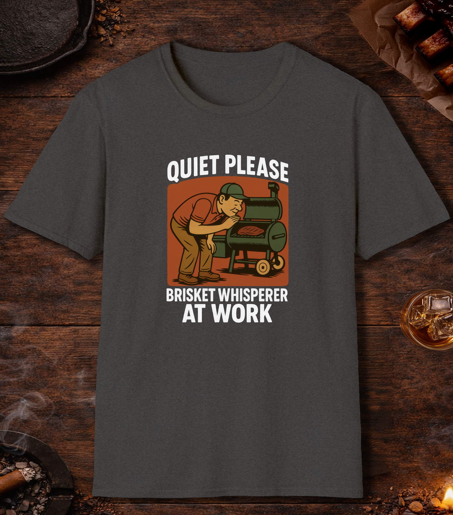 Brisket Whisperer T-Shirt - Dark Heather