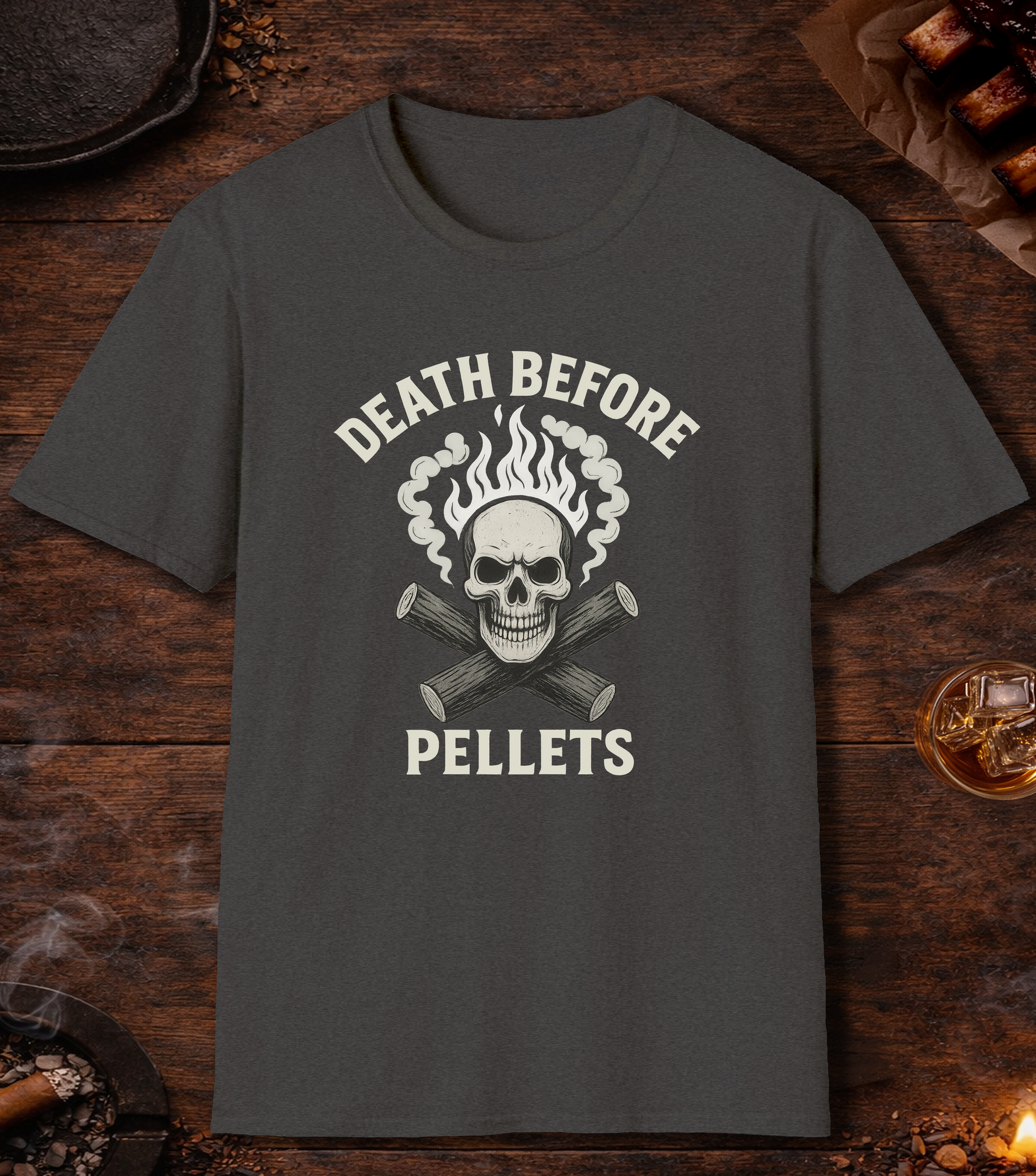 Death Before Pellets White T-Shirt - Dark Heather