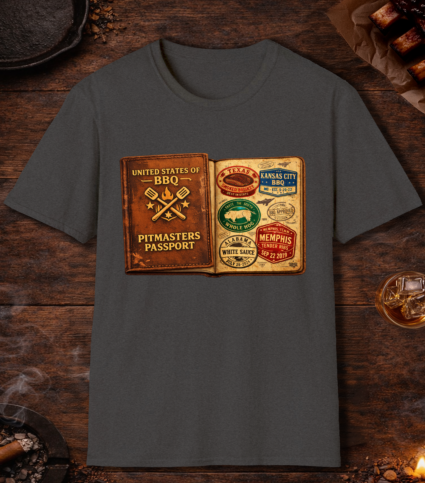 Pitmasters Passport T-Shirt - Dark Heather