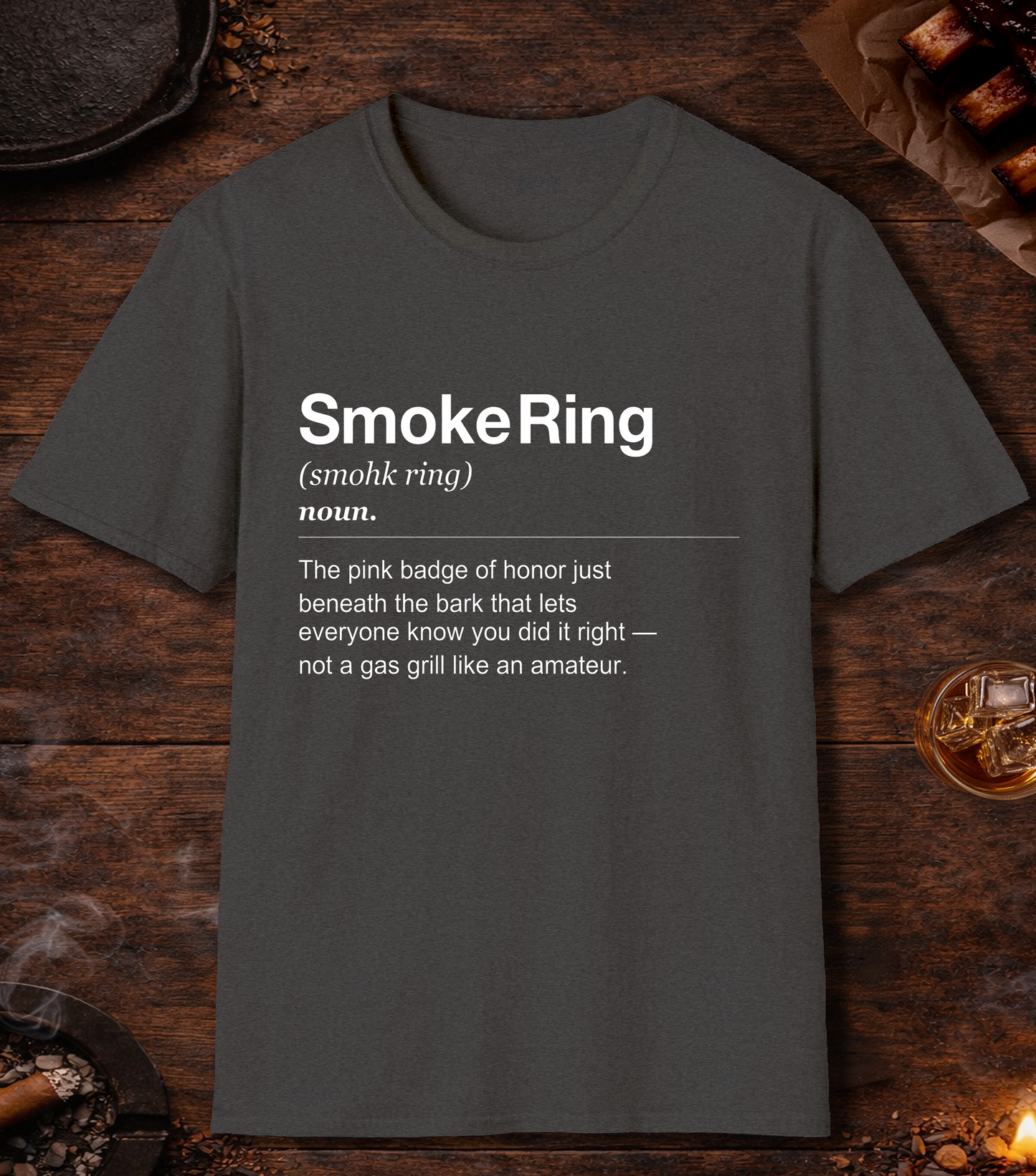 Smoke Ring Definition T-Shirt - Dark Heather