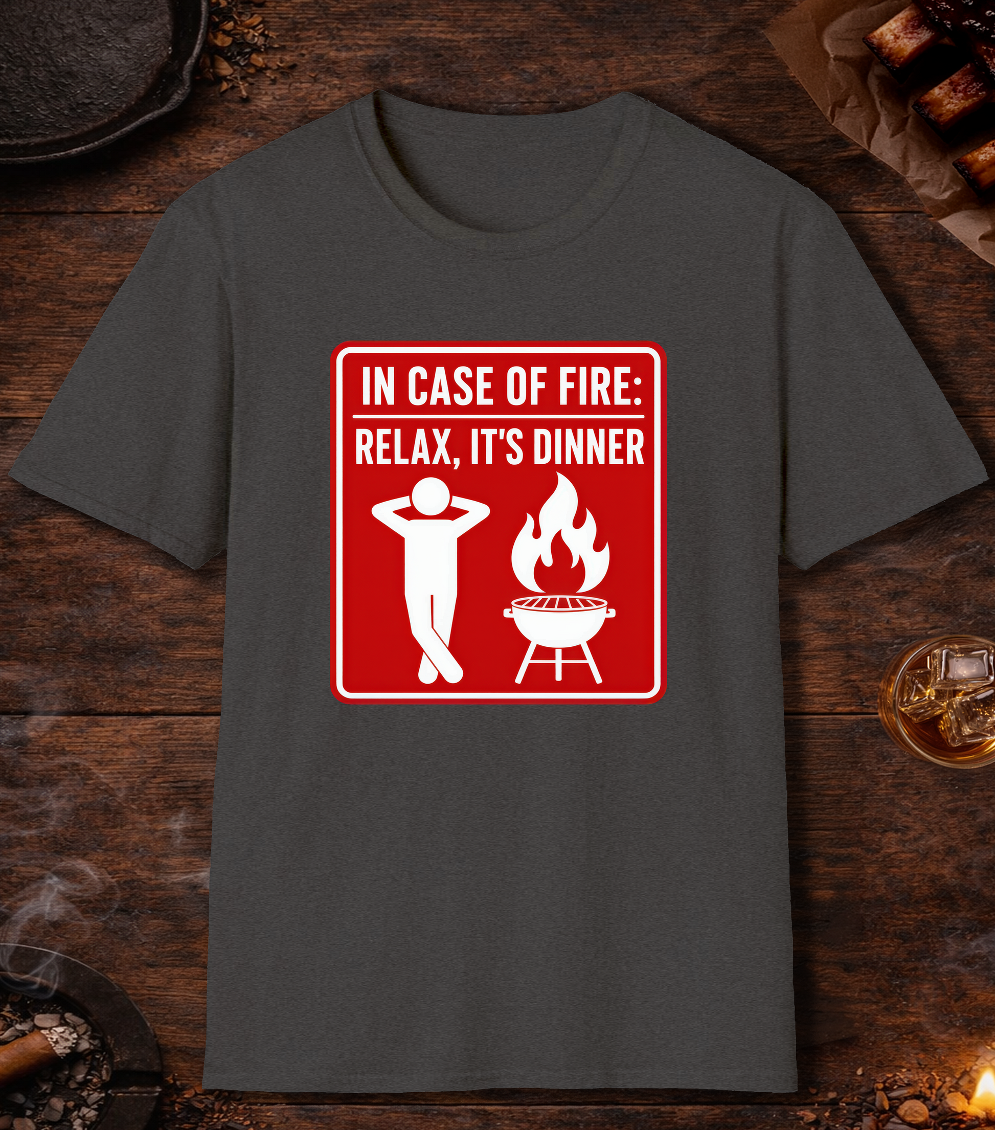 In Case of Fire T-Shirt - Dark Heather