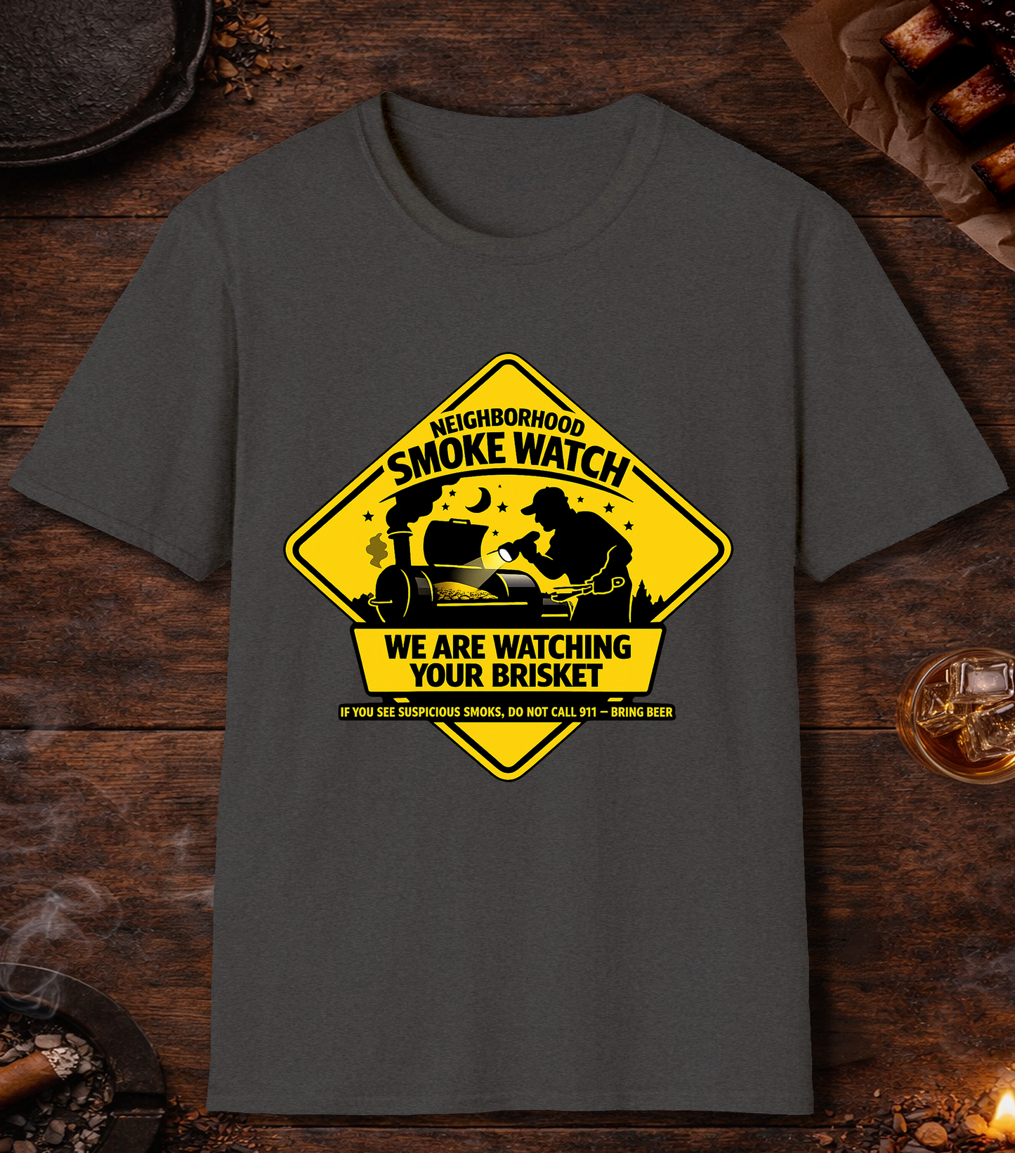 Neighborhood Smoke Watch T-Shirt - Dark Heather