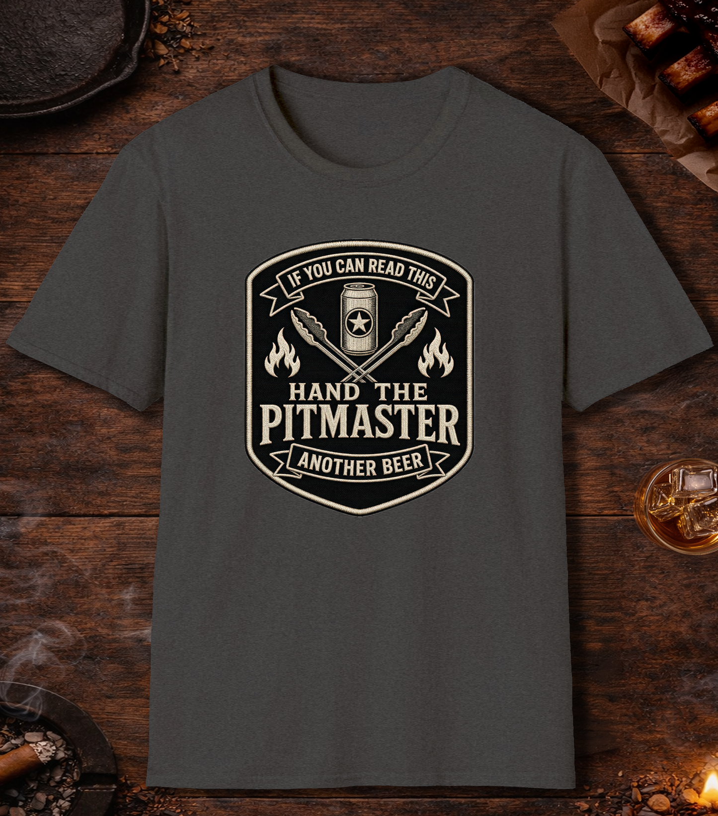 If You Can Read This, Hand the Pitmaster a Beer T-Shirt - Dark Heather