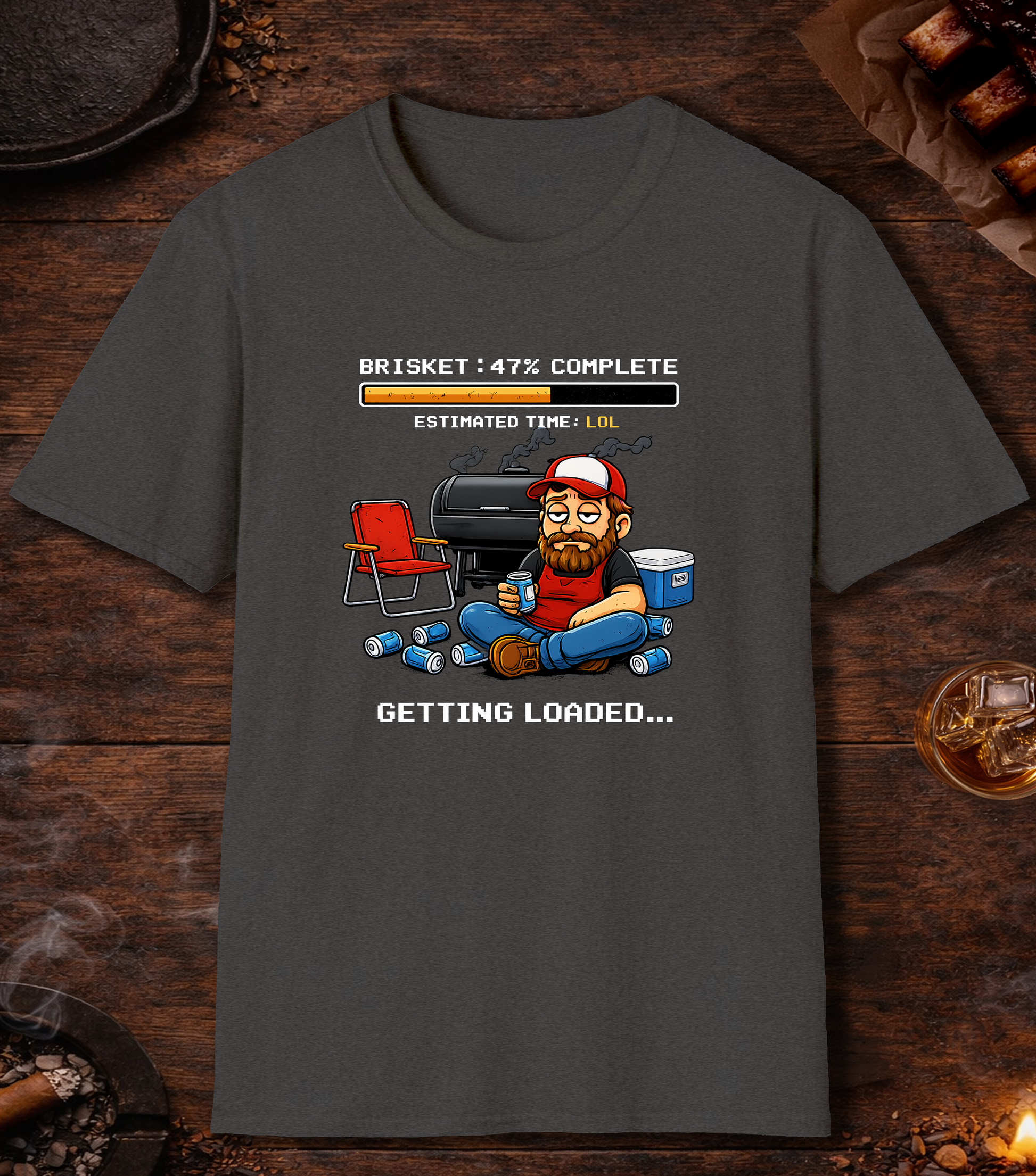Brisket Getting Loaded T-Shirt - Dark Heather