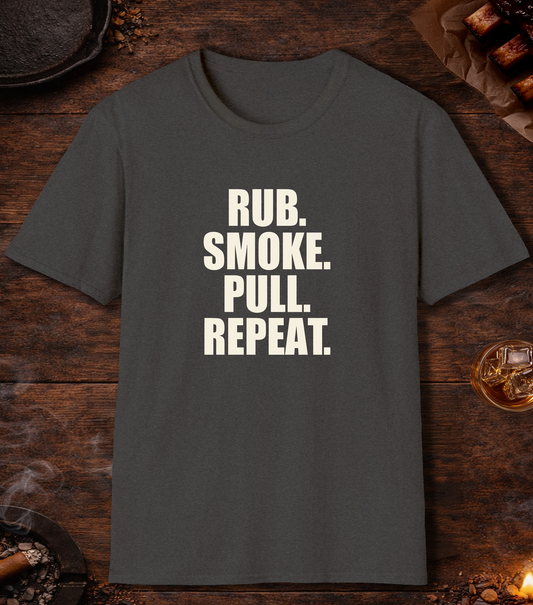 Rub Smoke Pull Repeat T-Shirt - Dark Heather