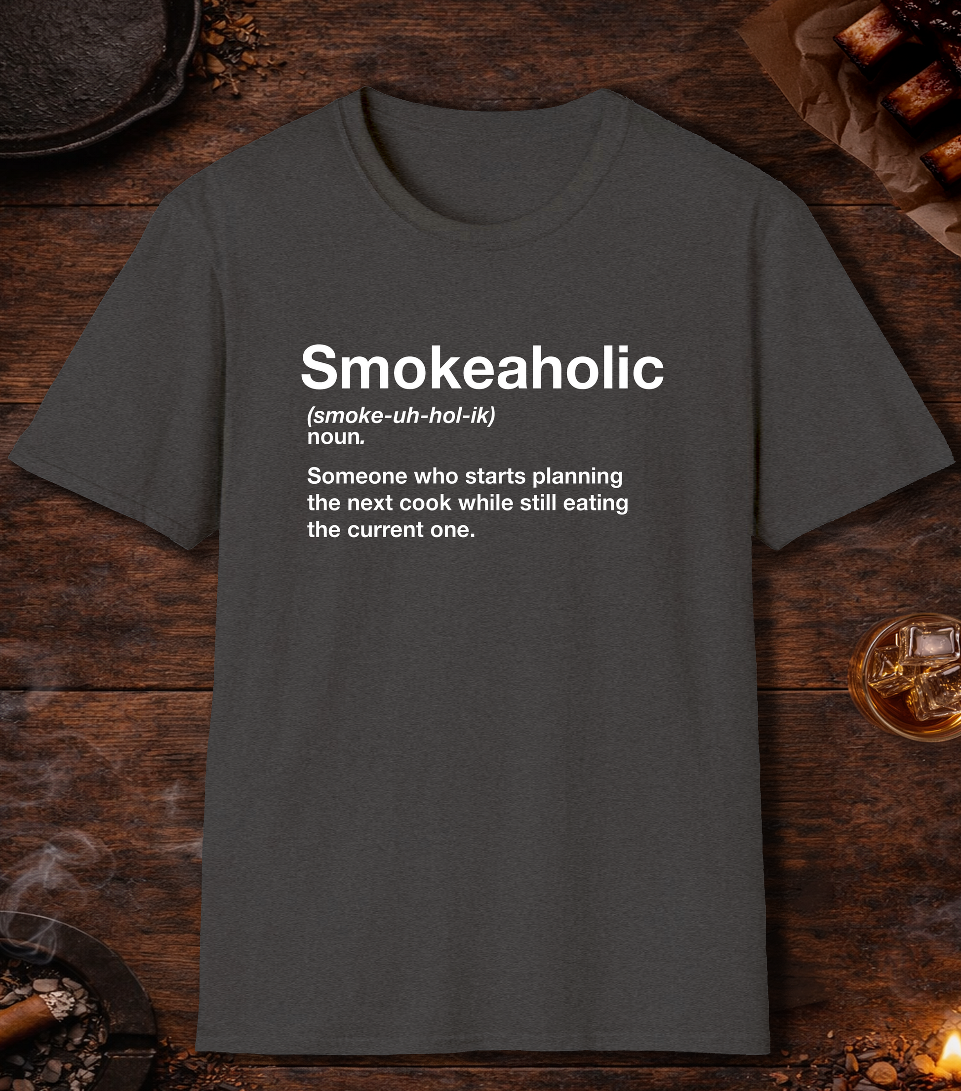 Smokeaholic Transparent T-Shirt - Dark Heather