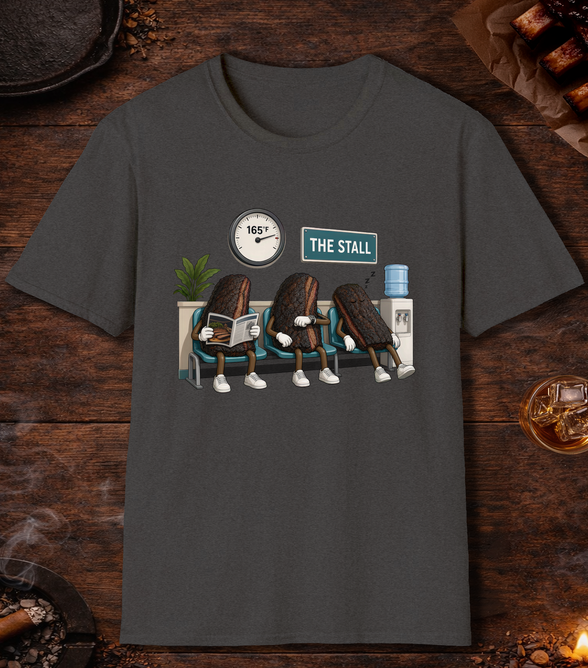 Stall Waiting Room T-Shirt - Dark Heather