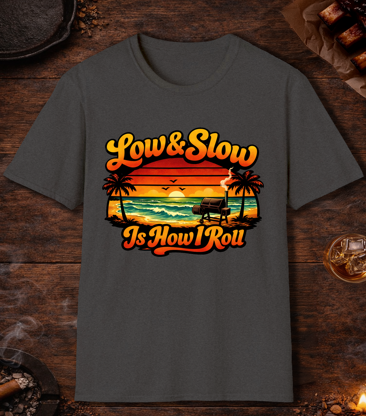 Low And Slow Is How I Roll T-Shirt - Dark Heather