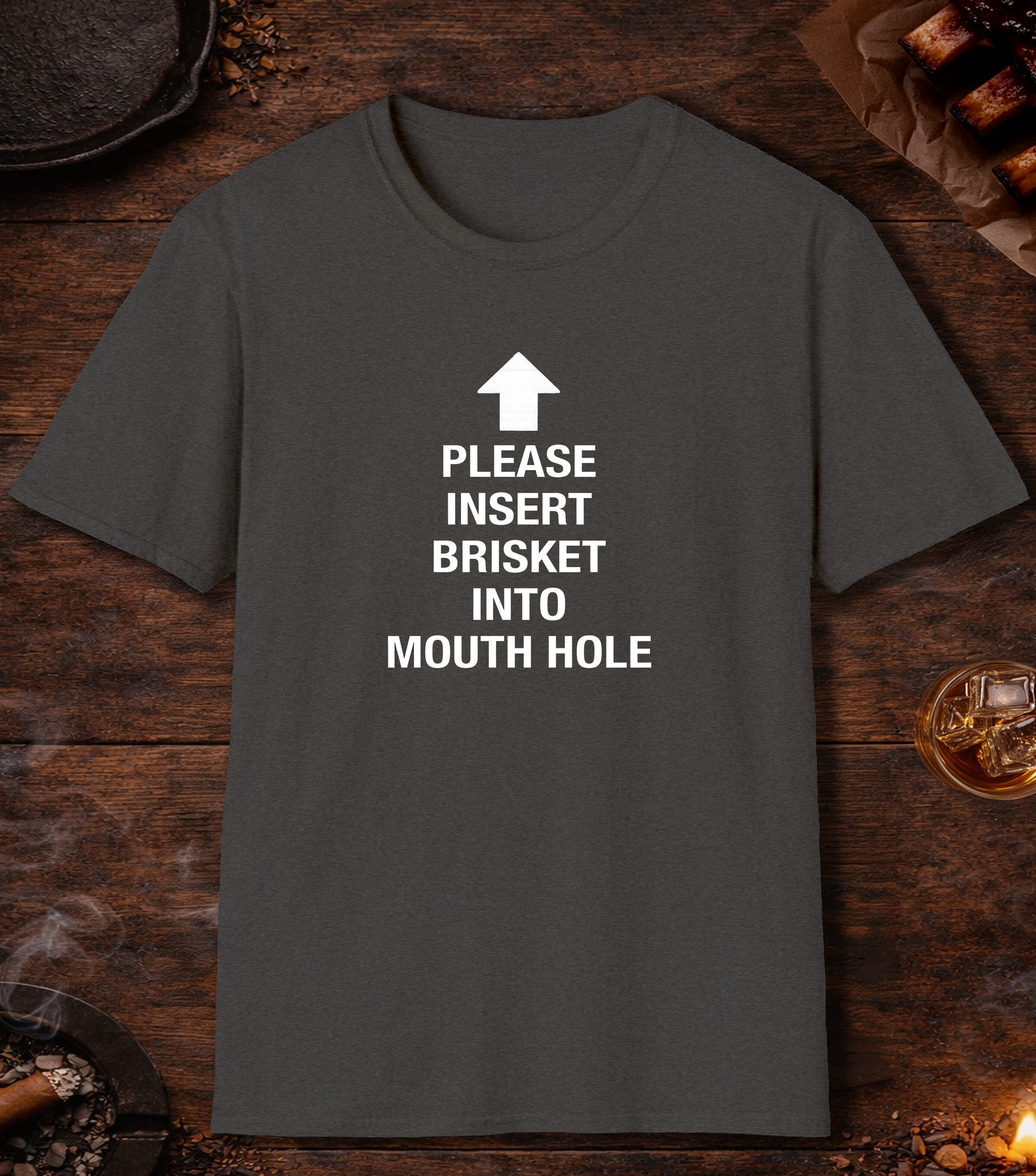 Please Insert Brisket T-Shirt - Dark Heather