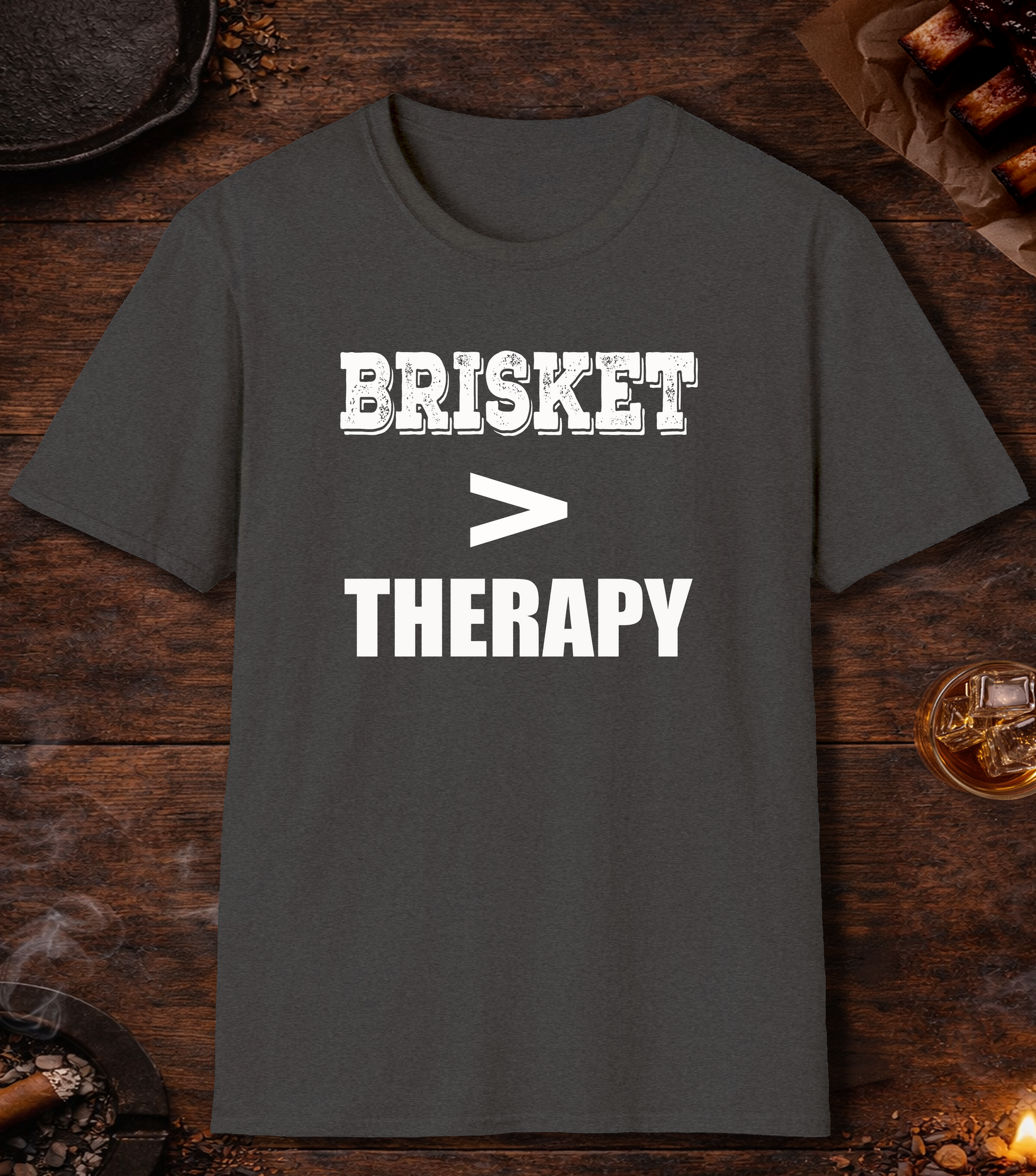 Brisket Greater Than T-Shirt - Dark Heather
