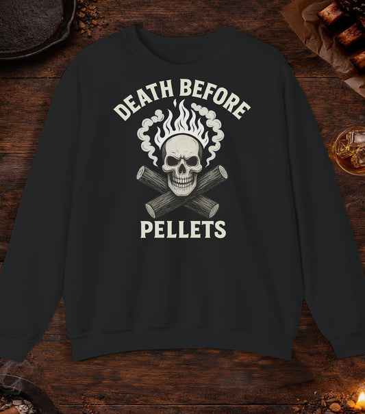 Death Before Pellets White Crewneck - Black
