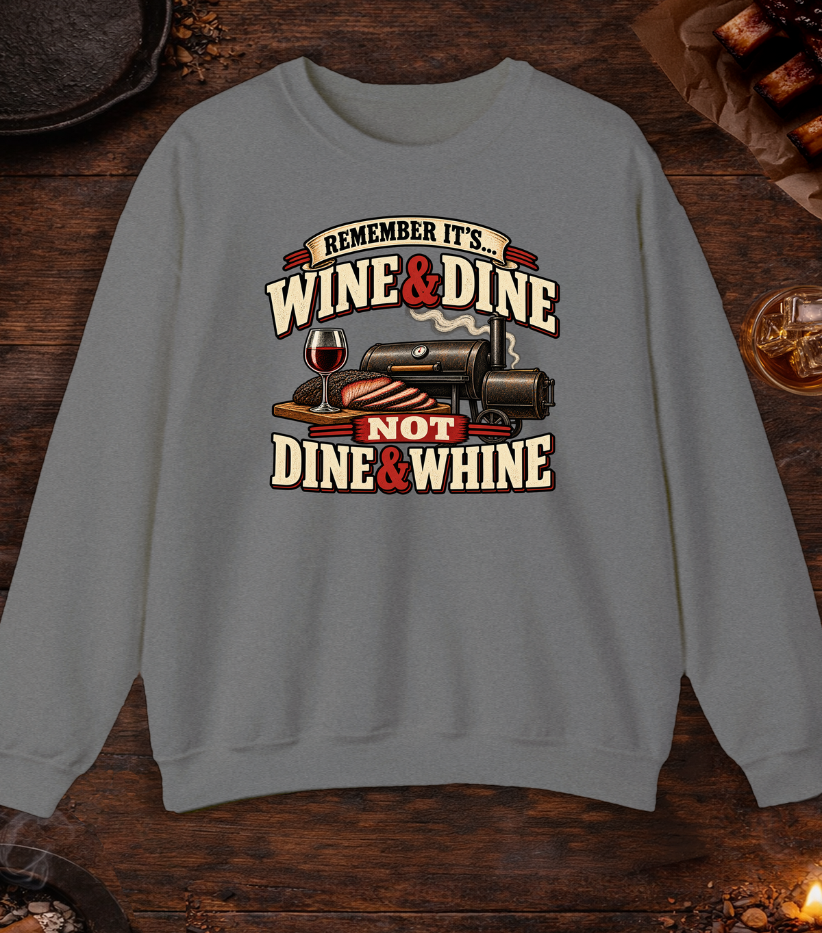 Dine And Whine - Graphite Heather