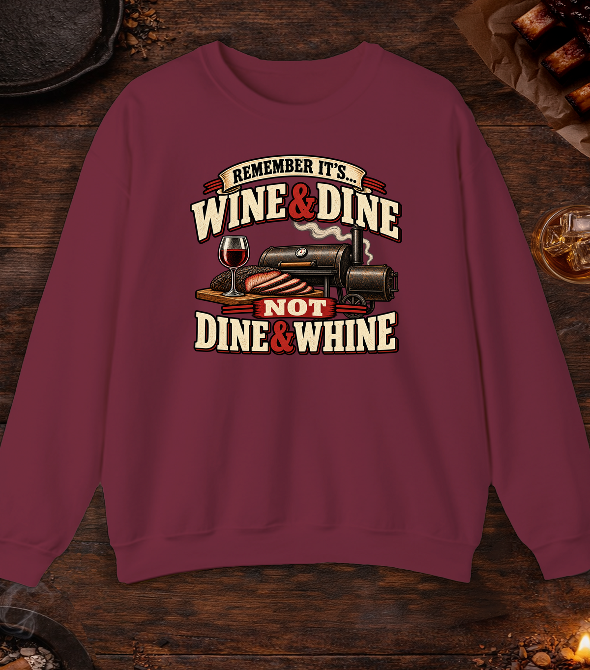 Dine And Whine - Maroon
