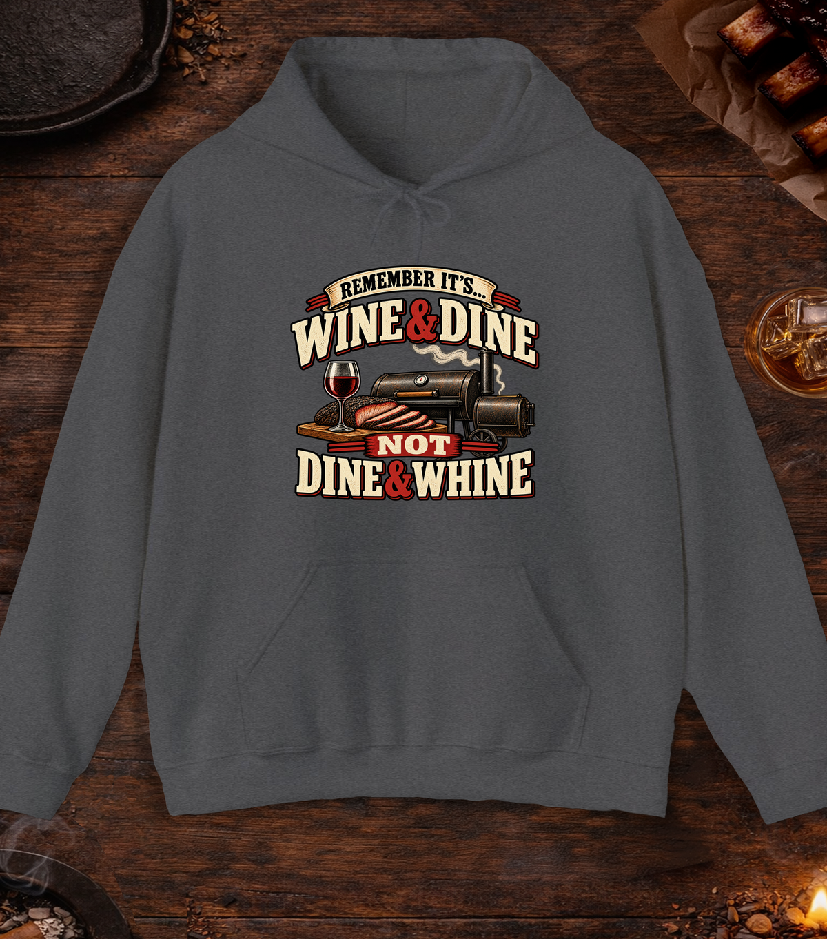 Dine And Whine - Dark Heather