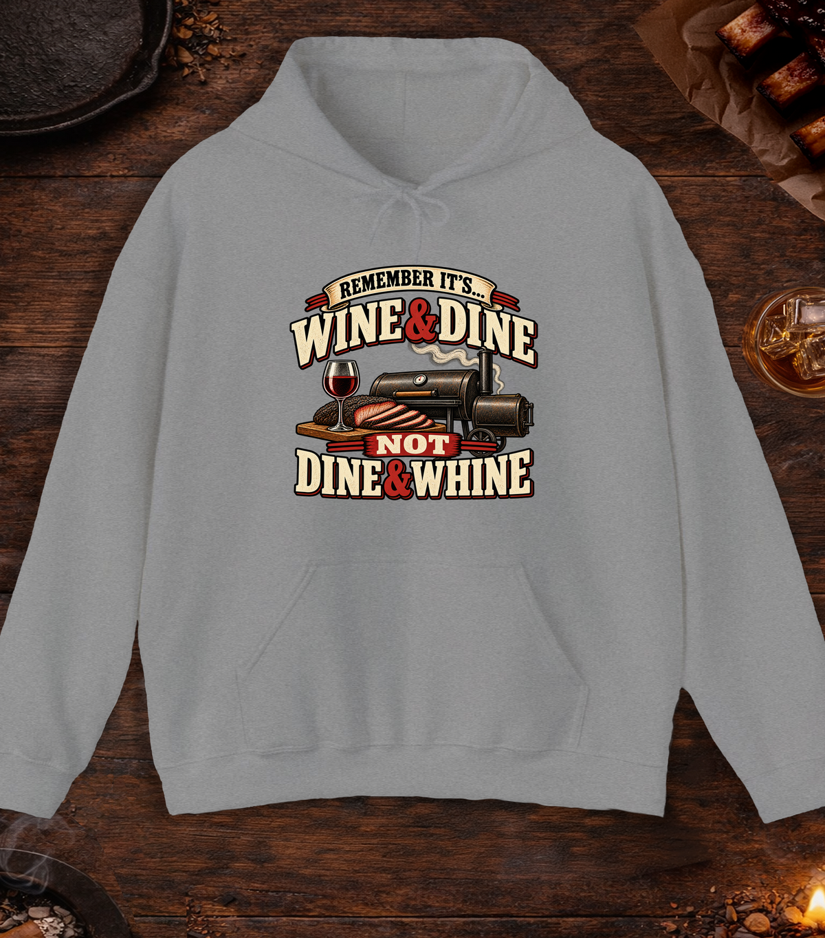 Dine And Whine - Sport Grey