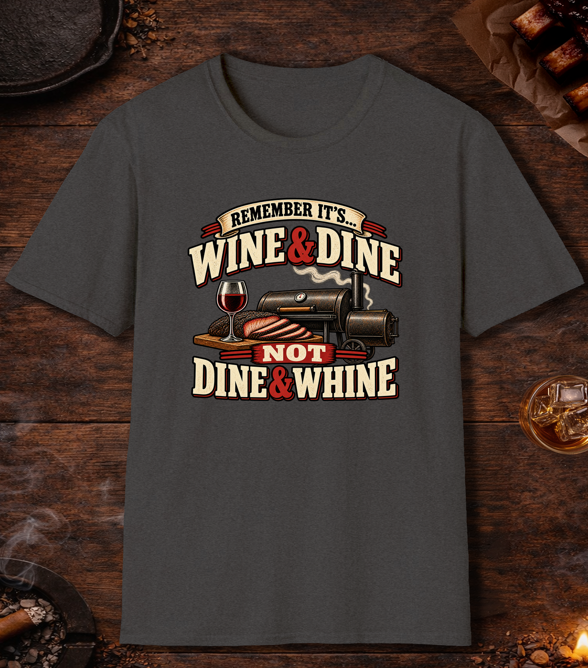 Dine And Whine - Dark Heather