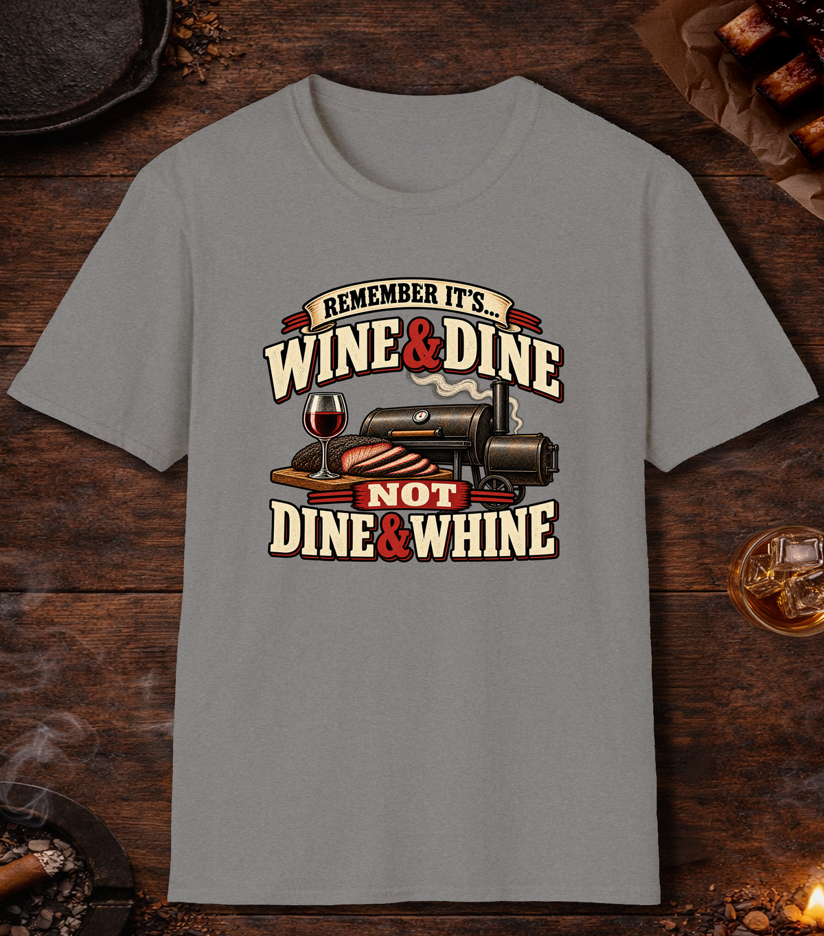 Dine And Whine - Sport Grey