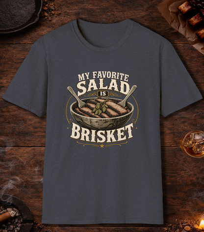 Favorite Salad Is Brisket T-Shirt - Heather Navy